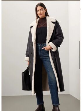 Great Jones Black Sherpa Coat, Size: S